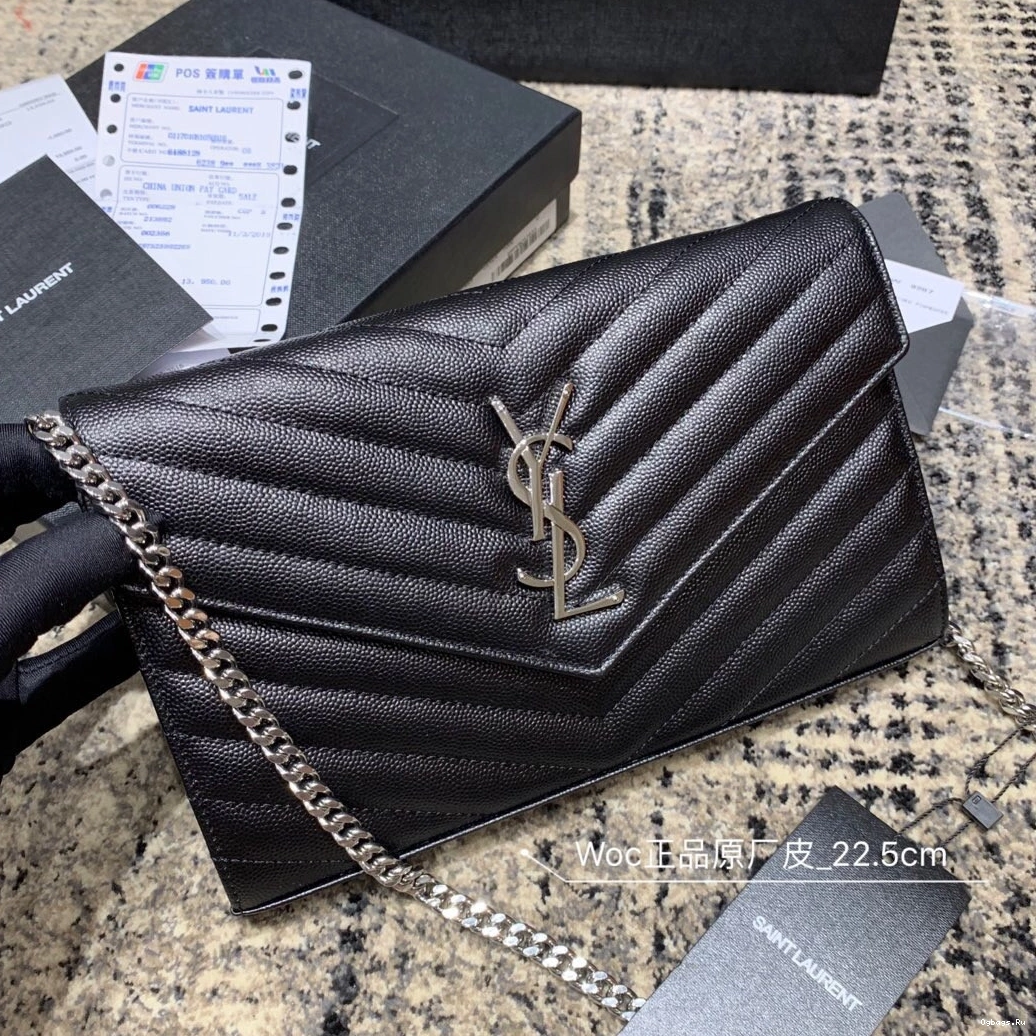 CASSANDRE YSL MATELASSÉ WALLET CHAIN 0823